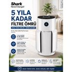 Shark 130 M² 3 Katmanlı Hepa Filtreli 10 Yıl Filtre Ömürlü Hava Temizleyici Ev Ofis Sessiz Beyaz Pm2.5 PM10 Alerji Duman
