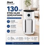Shark 130 M² Aktif Karbon Hepa Filtreli 5 Yıl Filtre Ömürlü Evcil Hayvan Hava Temizleyici Ev Ofis Beyaz Kedi Köpek Pm2.5