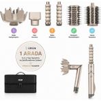 Shark Flexstyle 5-In-1 Stone Üstün Kaliteli Fön Fırçası Set, Difüzör, Oval Fırça, Düzleştirici Fırça, Auto-Wrap Buklenleyici, Hafif Gövde, 2.44 M Kablo, Saklama Çantalı, Cool Shot - Taş Rengi