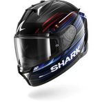 Shark Skwal İ3 Lıght-Blur Siyah-Kırmızı-Mavi Kapalı Kask (Ledli Model)