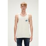 Shark Tank-Top Off-Wihte Beyaz Baskılı Erkek Atlet