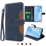 SharkProten Flip Kılıfları için Huawei P20 lite 2018 Nova3e Telefon Kabuğu ile RFID Korumalı PU Deri Cüzdan Kılıfı Manyetik Kapatma Çubuğu Kart Yuvası Telefon Kılıfı Kapak, Mavi