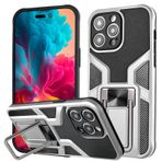 SharkProten Samsung Galaxy Z Flip4 5G için Kılıf Kapak Tutucu Destek Standı, Ağır Hizmet Koruyucu Tampon Zırh Telefon Kılıfı Mıknatıslı - Gümüş