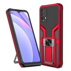SharkProten Xiaomi Redmi 9T/Redmi Note 9 4G/Redmi 9 Power Kılıf Kapak Tutucu Destek Standı, Ağır Hizmet Koruyucu Tampon Zırh Telefon Kılıfı Mıknatıslı - Kırmızı