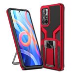 SharkProten Xiaomi Redmi Note 11(2022)/Redmi Note 11S (202201) için Darbeye Dayanıklı Kılıf Kapak Tutucu Destek Standı, Ağır Hizmet Koruyucu Tampon Zırhlı Telefon Kılıfı Mıknatıslı - Kırmızı