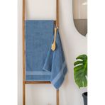Sharm 2'li %100 Pamuk I Banyo Havlu Seti I Hamam Takımı I Çeyizlik Set I 50x85cm + 70x140cm 001 indigo-mavisi