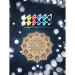 Sharp & Art 12 Farklı Model Ahşap Mandala,okul Aktivite,sanatsal Eğitim ve Hobi Seti (6lı Boya ve Fırça Seti) - model-3