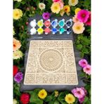 Sharp & Art 12 Farklı Model Ahşap Mandala,okul Aktivite,sanatsal Eğitim ve Hobi Seti (6lı Boya ve Fırça Seti) - model-5
