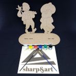 Sharp & Art Sharp&art Boyanabilir Ahşap Figürler Boya ve Fırça Seti,1li ve 10LU Setler - model2-10lu set