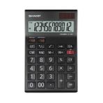 Sharp EL-125TWH Eğimli LCD Ekranlı 12 Haneli Masa Üstü Hesap Makinesi Ofis İhtiyaçları İçin Siyah - Beyaz