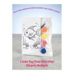 Sharp&Art Çini Boyama, Karo Üzerine Hayvanlar Serisi Boyama Seti, Çocuklar Magnet Ve Duvar Süsünü Kendi Yapsın Balık