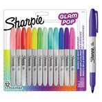 Sharpie Glam Pop kalıcı markörler, kalın ayrıntılar için ince nokta, çeşitli canlı renkler | 12 keçeli kalem