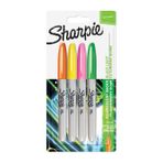 Sharpie Permanent Marker Neon Renkli Kalem Seti 4'lü Canlı Renkler ile Yazım Keyfi