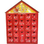 Sharplace Klasik Noel Kırmızı Ahşap Advent Takvimi 24 Çekmeceli Tatil Accent 15 "h - Mavi