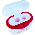 Sharpods Çift Bıçaklı Hazneli Kalemtraş 1 Adet Jumbo ve Normal Kalemler Için. - Kırmızı - standart
