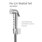 Shattaf Şataf Fix Set, Taharet Matik, Krom Gri, 1.2 M