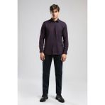 Shaw Erkek Dokuma Gömlek Bordo-Lacivert Kareli - 2XL - Kırmızı