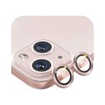 Shaza Apple iPhone 15/ 15 Plus Ile Uyumlu Darbeye Dayanıklı Mekanizmalı Safir Kamera Lens Koruyucu Pembe - Rose - iPhone 15 / 15 Plus