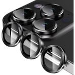 Shaza Apple iPhone 15 Pro / 15 Pro Max Ile Uyumlu Darbeye Dayanıklı Mekanizmalı Safir Kamera Lens Koruyucu Siyah