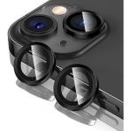 Shaza Apple iPhone 15/15 Plus Ile Uyumlu Darbeye Dayanıklı Mekanizmalı Safir Kamera Lens Koruyucu Siyah - iPhone 15 / 15 Plus