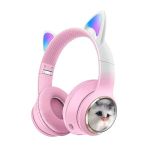 Shaza Bluetooth Kedili Çocuk Kulaklığı Mor Pembe Ss3506