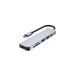Shaza HDMI SD KART USB PD Girişli 6 in 1 USB Type-C Hub Port Adaptör