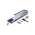 Shaza Hdmi Usb Ethernet Pd Girişli 8 in 1 Type-C Hub Port Adaptör