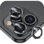 Shaza Iphone 15/15 Plus İle Uyumlu Darbeye Dayanıklı Mekanizmalı Safir Kamera Lens Koruyucu Siyah