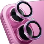 Shaza Iphone 16/16 Plus Ile Uyumlu Darbeye Dayanıklı Mekanizmalı Safir Kamera Lens Koruyucu Pembe