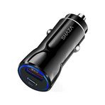 Shaza Type-C + Usb Çakmaklık 20W Hızlı Şarj Araç İçi Şarj Cihazı Siyah