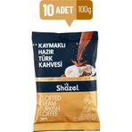 Shazel Kaymaklı Hazır Türk Kahvesi 100 G X 10 Adet (Aromalı)