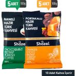 Shazel Portakallı ve Naneli Hazır Türk Kahvesi Karma Paket 5x 100 gr + 5x 100 gr - 1 kg