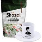 Shazel Sütlü Menengiç Kahvesi 200 Gr. + Kemal Atatürk Imzalı Türk Kahvesi Fincanı