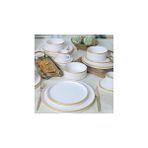 SHC4200 Keramika Mat Beyaz Gold Fileli Stackable Yemek/kahvaltı Takımı 20 Parça 4 Kişilik - 0 - 19 lt - 000-Siyah