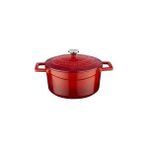 SHC4200 Lava Metal Döküm Yuvarlak Tencere, 20 Cm, Kırmızı