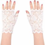SHC4200 Mey Ithalat® Beyaz Dantel Parmaksız Kısa Eldiven