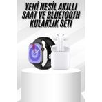 SHC4200 Yeni Nesil Akıllı Saat Kulaklık Seti Gümüş Kasa Zarif Tasarım Çok Fonksiyonlu - Ahşap