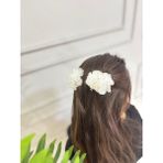 Shclothing Accessory Çiçekli Klips Toka - Beyaz