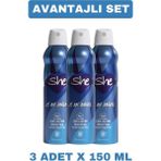 She Angel Bayan Deodorant Sprey 150 ml X3 Uzun Süreli Koruma Sağlayan Koku