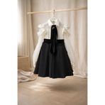 She Dress By Kubra Aksoy Kız Çocuk Siyah Beyaz Yakalı Fular Detaylı Abiye Elbise