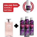 She Is Clubber Kadın Edt Parfüm 50 ml Deodorant 3x150 ml Avantajlı Set Roll On Hediyeli