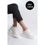 She KADIN İÇTEN GİZLİ TOPUKLU BEYAZ SPOR AYAKKABI SNEAKER