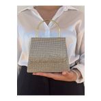 she poly Kadın Altın Abiye Clutch Portföy El Düğün Nişan Gece Çantası