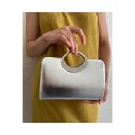 she poly Kadın Gümüş Halka Saplı Abiye Clutch Çanta