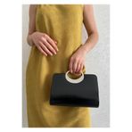she poly Kadın Siyah Halka Saplı Abiye Clutch Çanta