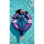 She Sea Tam Kapalı Tesettür Mayo Lacivert/Mavi Desenli – 260M007