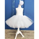 Shecco Babba Balerin Model Kız Çocuk Tütü Elbise, Kelebek Pelerin ve Bandana Takımı - Çocuk Abiye Elbise 1-5 Yaş Abiye Beyaz-4 Yaş
