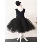 Shecco Babba Balerin Model Kız Çocuk Tütü Elbise, Kelebek Pelerin ve Bandana Takımı - Çocuk Abiye Elbise 1-5 Yaş Abiye Siyah-4 Yaş