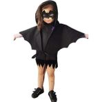 Shecco Babba Cadılar Bayramı Kız Çocuk Yarasa Pelerin ve Yarasa Maske, Kız Çocuk Halloween Kostümleri - 6 Yaş - Siyah