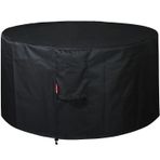 Sheechung Yuvarlak Gazlı Ateş Çukuru/Masa Örtüsü-Fit 36-40" Dış Mekan Ateş Çukuru/Kase, 600D Ağır Hizmet Veranda Örtüsü Siyah, Arka Bahçe, Sundurma, Güverte, Kamp, ızgara için %100 Hava Koşullarına
